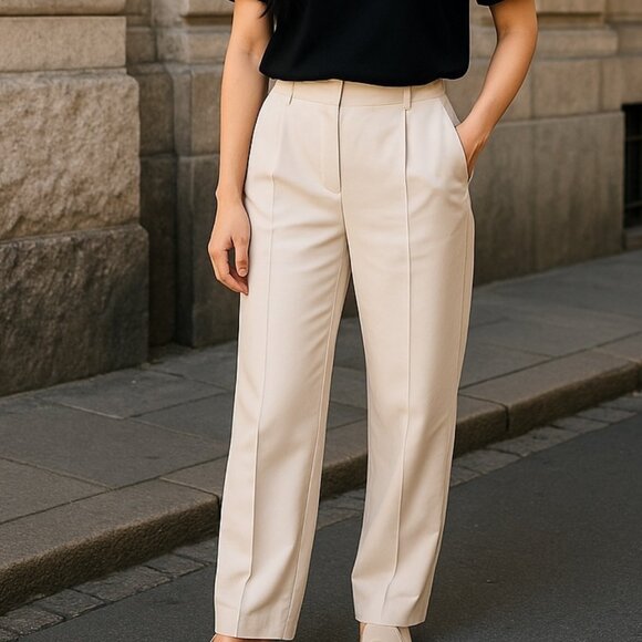 Express Women's 12R High Rise Ankle Dress Pants Beige Tan - Picture 1 of 12